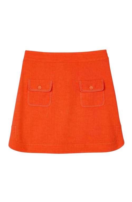 Sandro Short Skirt With Pockets In Orange