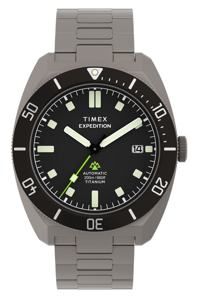 Expedition Pioneer Titanium Automatic Bracelet Watch, 41mm, Main, color, TITANIUM