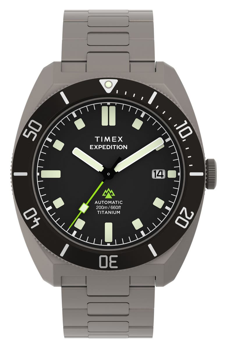 Timex<sup>®</sup> Expedition Pioneer Titanium Automatic Watch, Main, color, Titanium