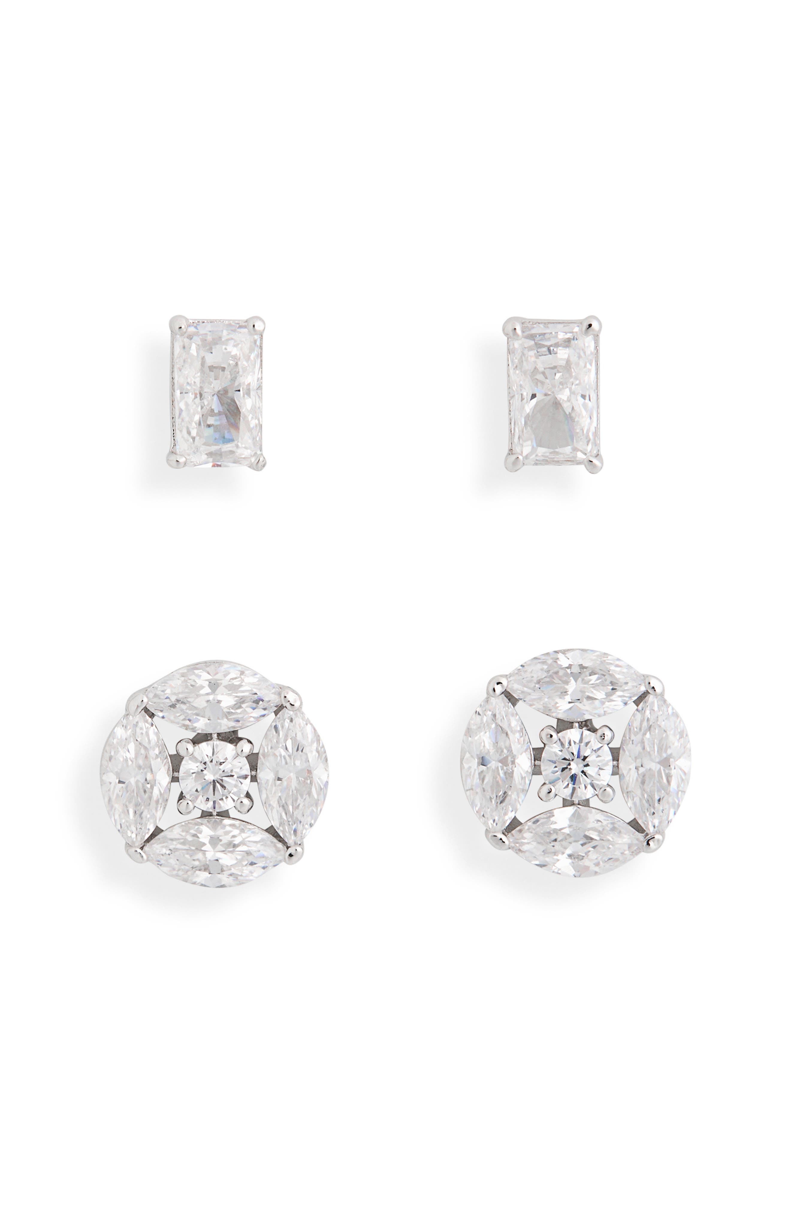 Nadri Set of 2 Cubic Zirconia Stud Earrings