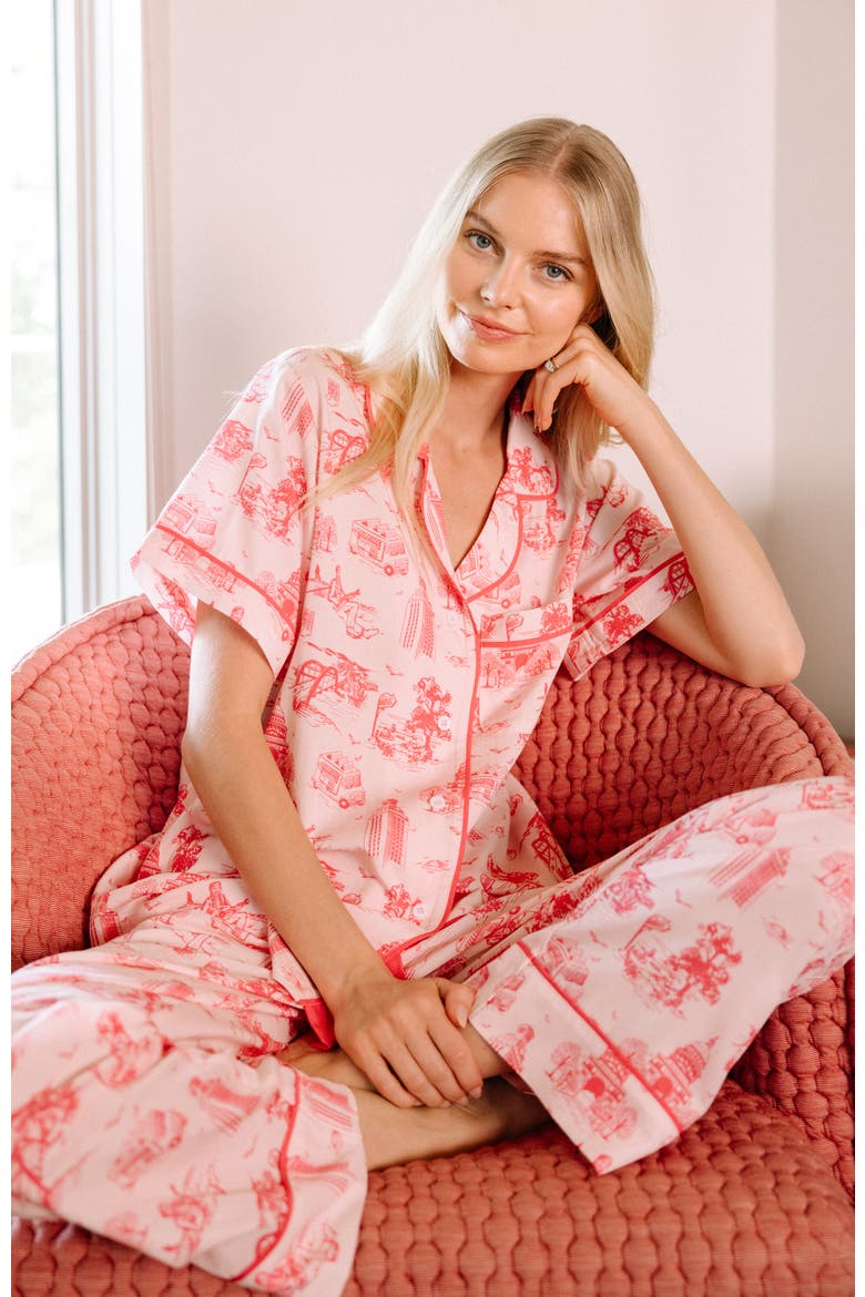 Austin Toile Pants Set, Alternate, color, Pink