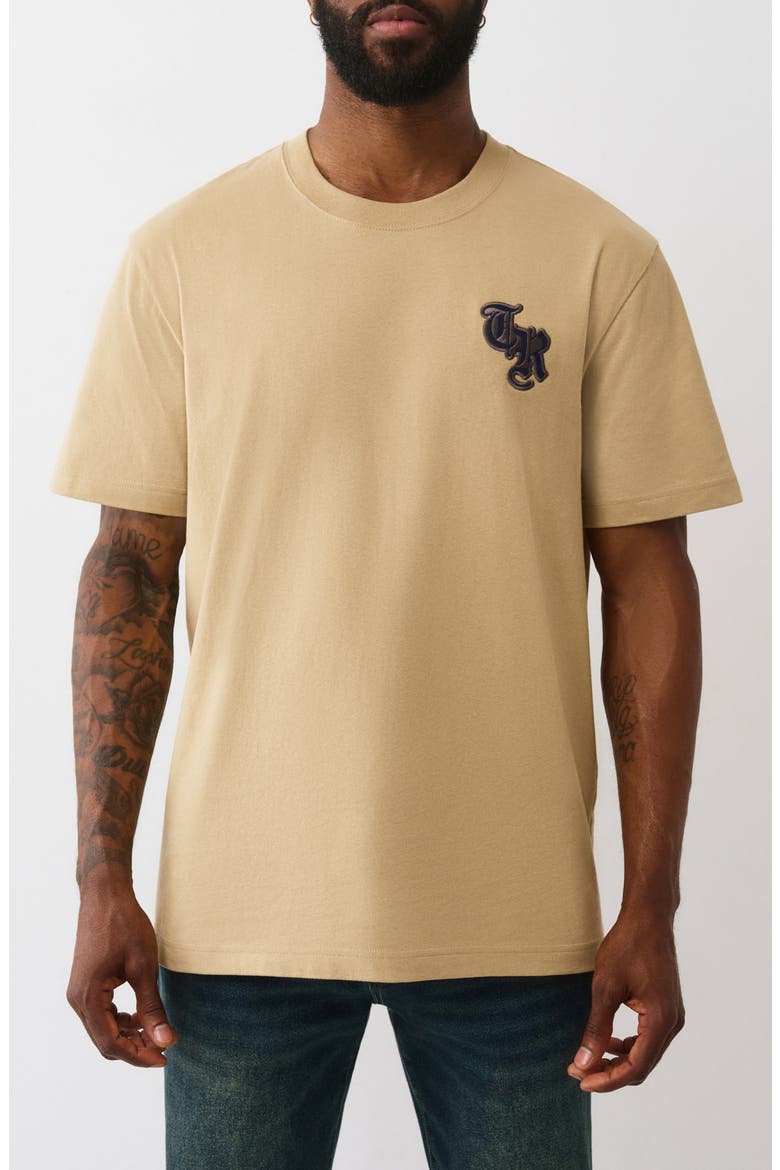 Heavy Logo Cotton T-Shirt, Main, color, TRAVERTINE
