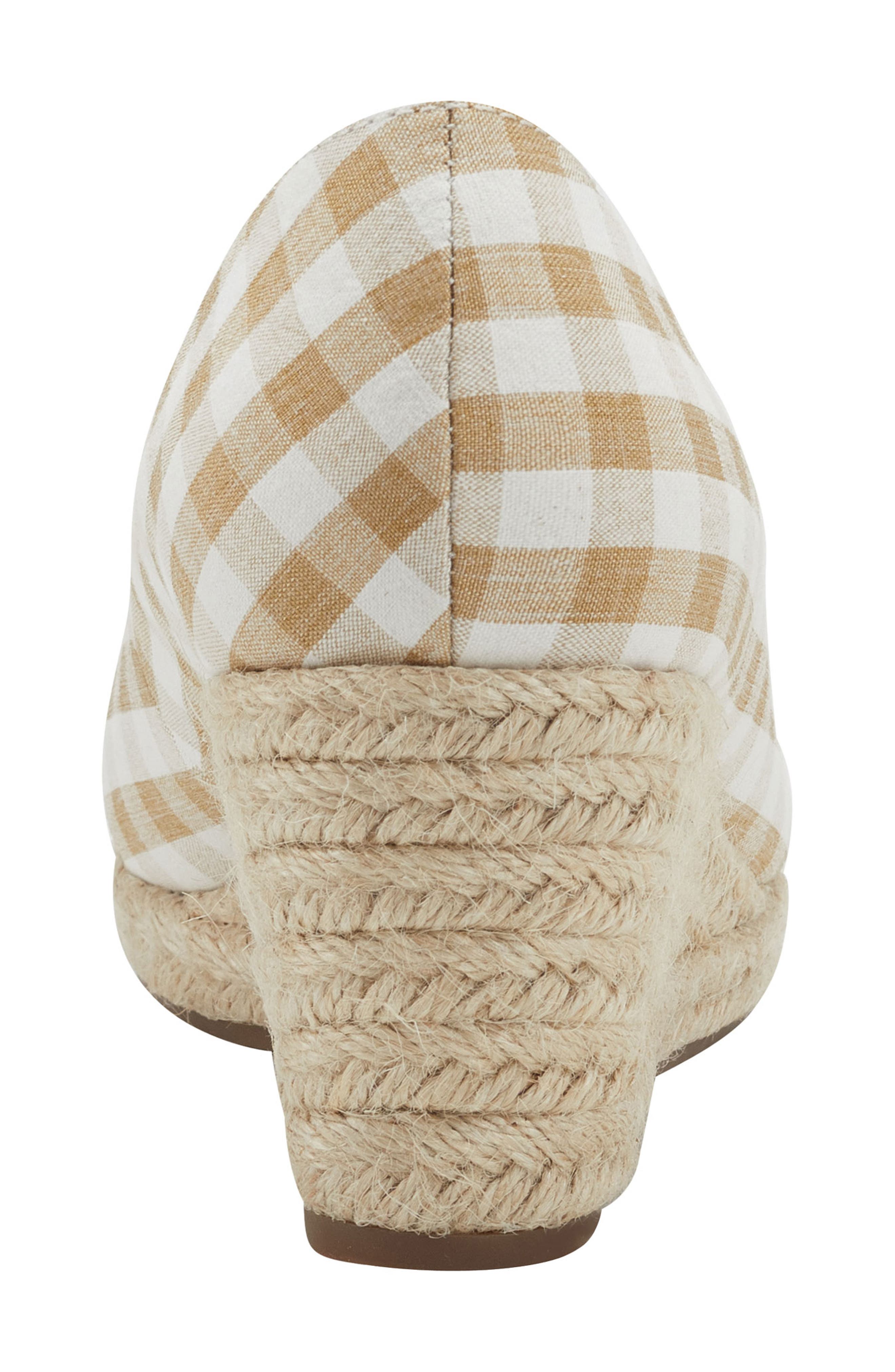 Nuri Espadrille Wedge Sandal, Alternate, color, MUSTARD/ WHITE GINGHAM
