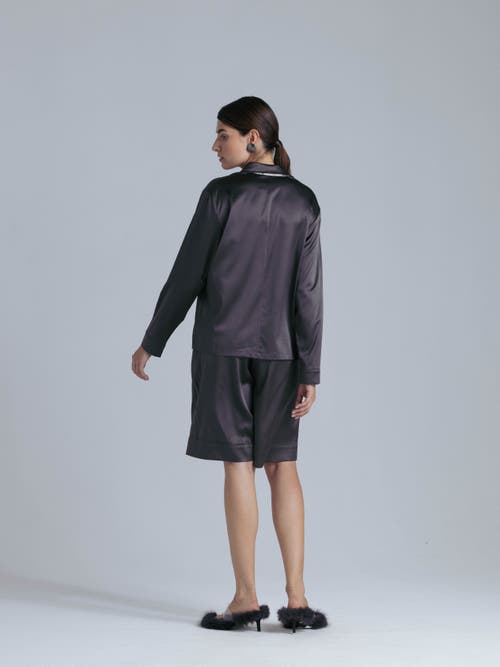 Alas Silk Bermuda Shorts In Gray