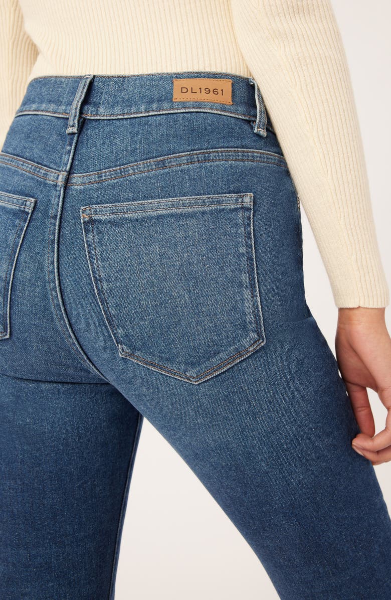 DL1961 Bridget Instasculpt Raw Hem High Waist Ankle Bootcut Jeans, Alternate, color,