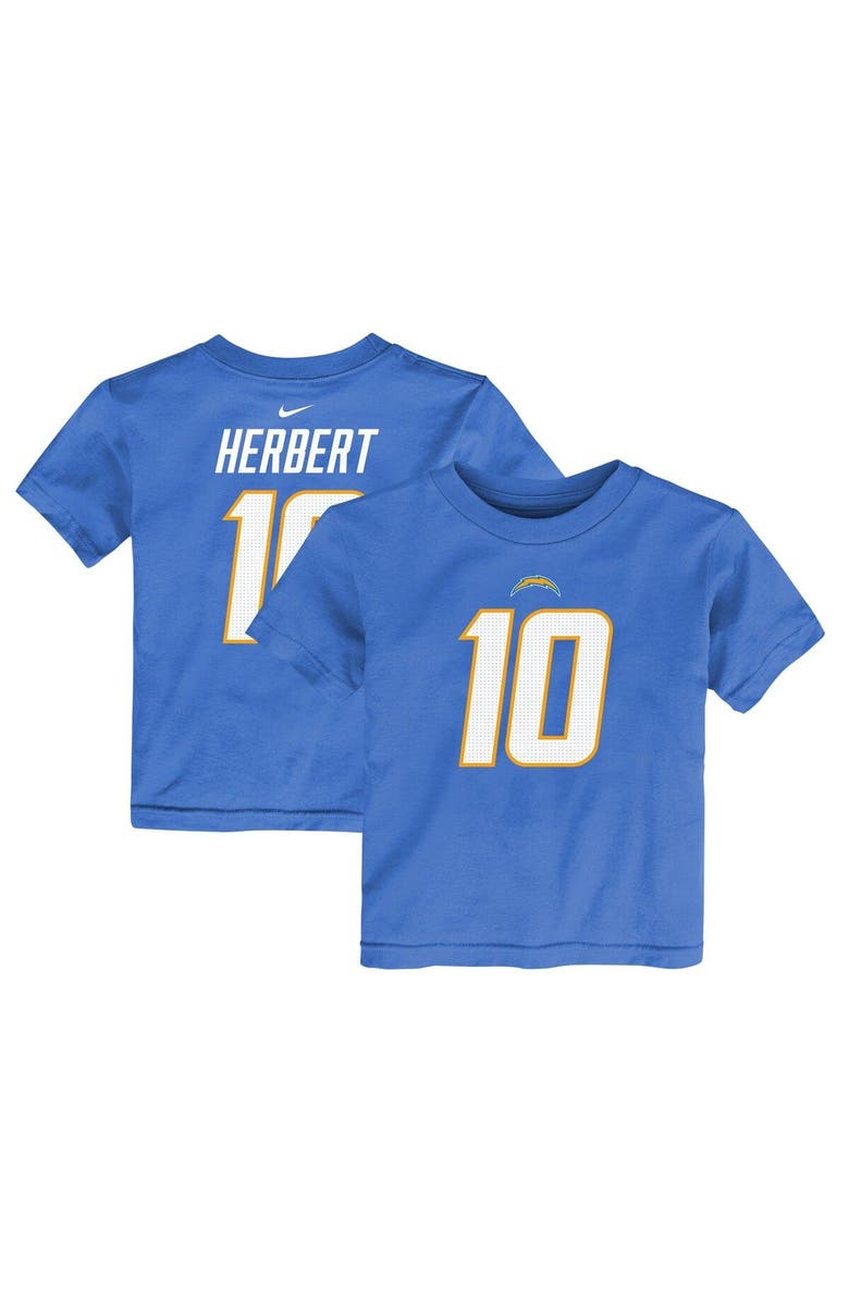 Nike Toddler Nike Justin Herbert Powder Blue Los Angeles Chargers Player Name & Number T-Shirt, Main, color, 