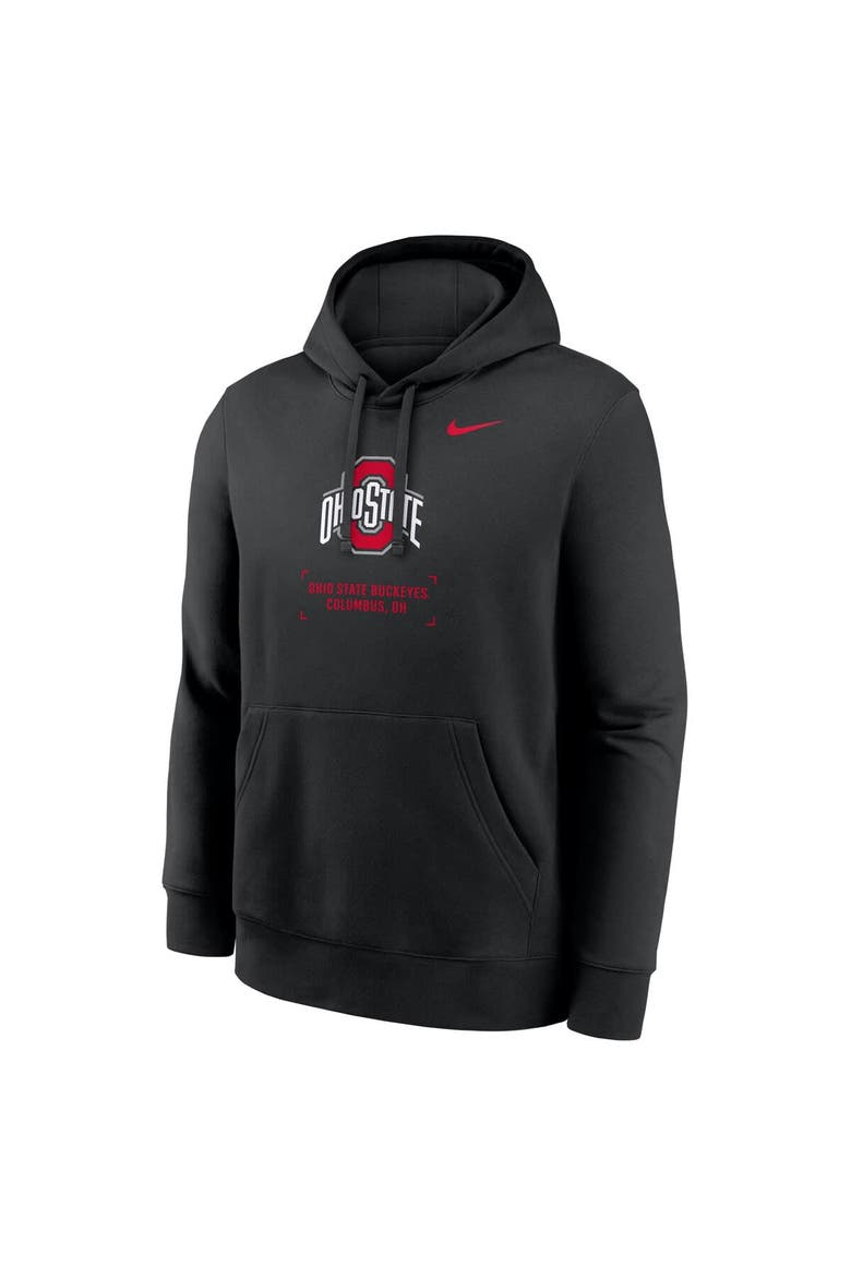 Men's Nike Black Ohio State Buckeyes Basketball Two-Hit Club Fleece Pullover Hoodie, Alternate, color, Black