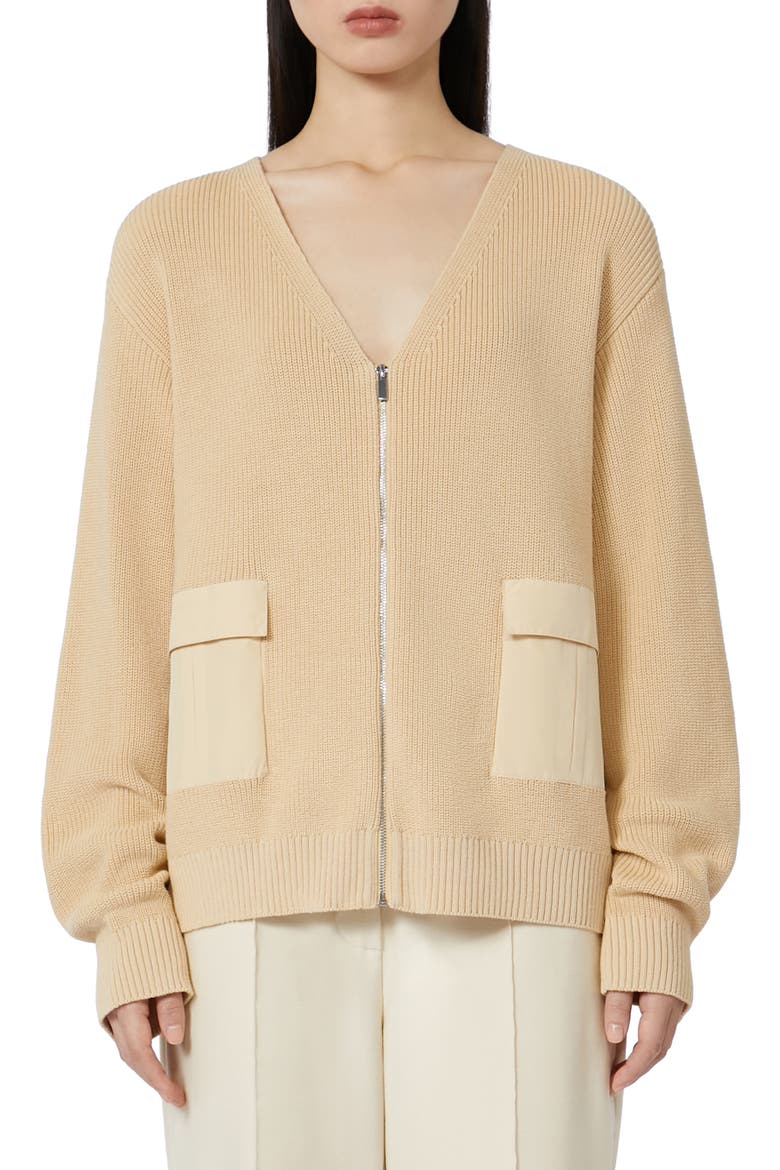 Libero Front Zip Cardigan, Main, color, IVORY