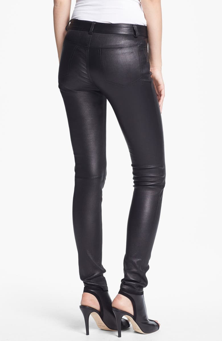 alexanderwang.t T by Alexander Wang Stretch Leather Pants, Alternate, color,