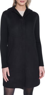 Kenneth Cole New York Double Face Wool Blend Hooded Coat