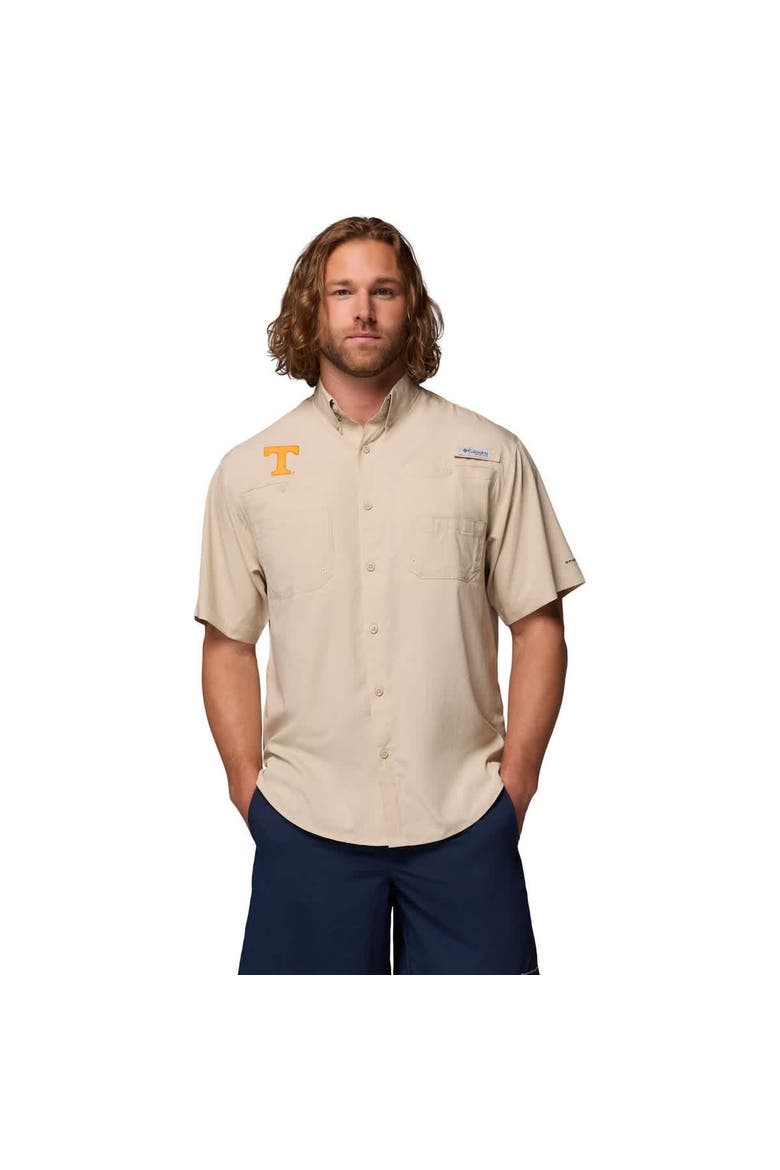 Men's Columbia Tan Tennessee Volunteers Tamiami Omni-Shade Button-Down Shirt, Main, color, Tan