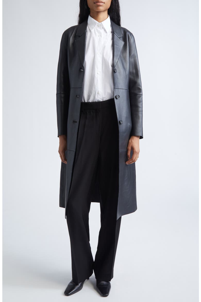 Double Pleat Straight Leg Trosuers, Alternate, color, BLACK