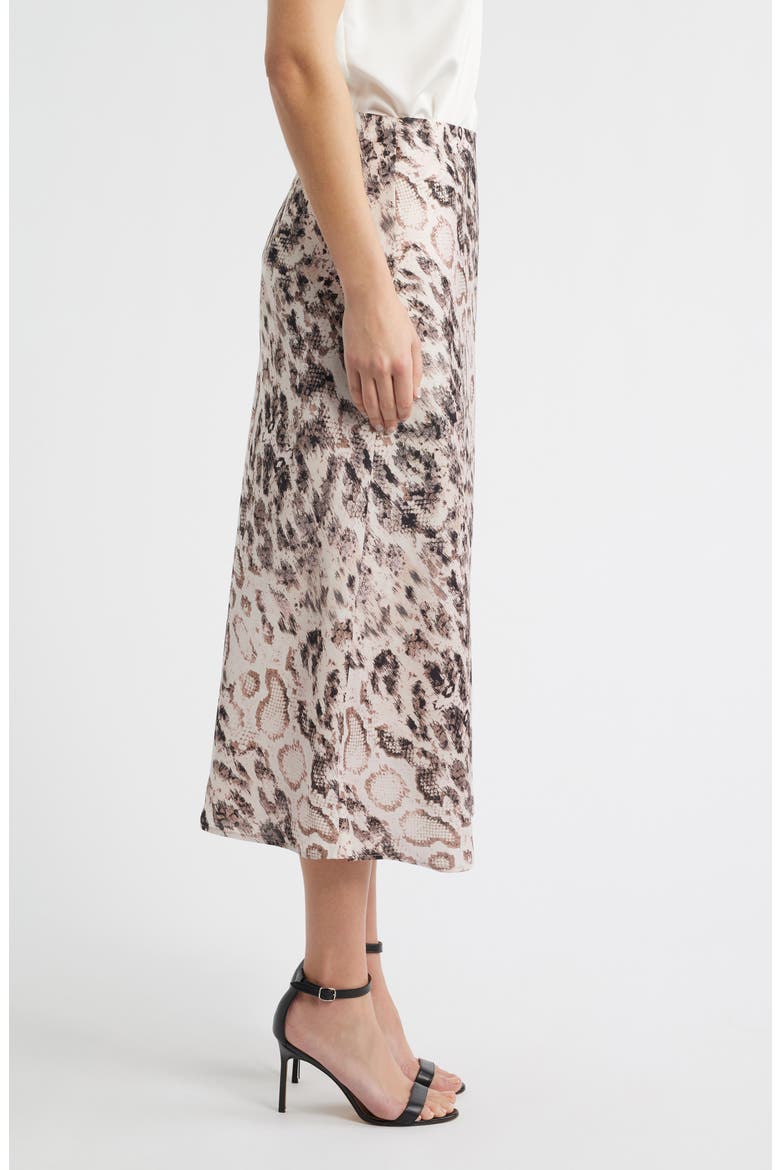Snakeskin Print Satin Maxi Skirt, Alternate, color, MOCHA SNAKE