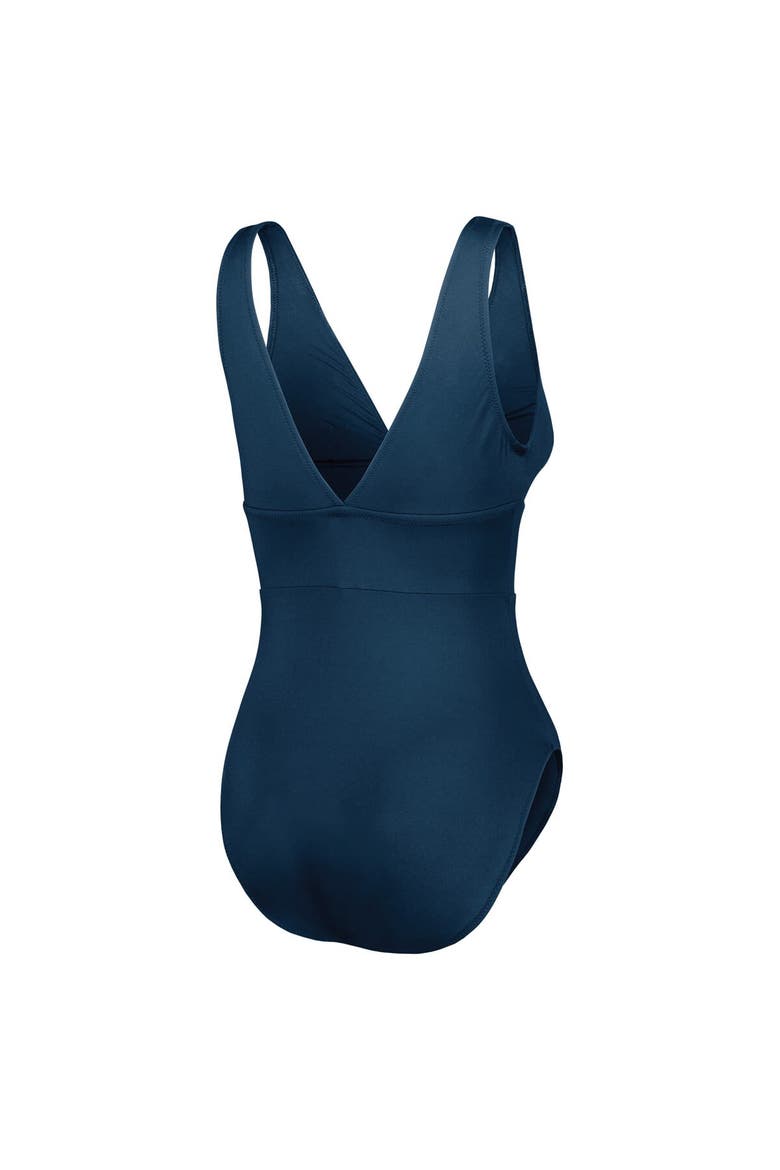 Women's Tommy Bahama Navy Dallas Cowboys Palm Modern V-Neck One-Piece Swimsuit, Alternate, color, Navy