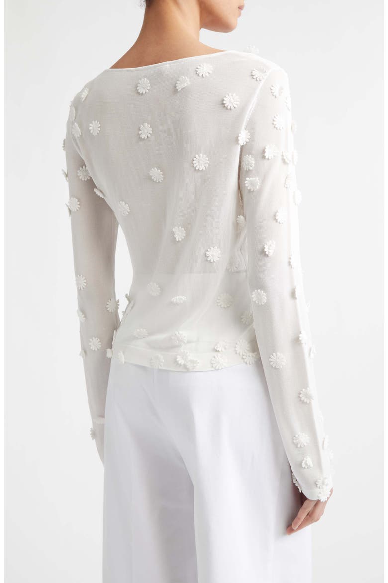 Carter Flower Appliqué Sweater, Alternate, color, 000102 IVORY