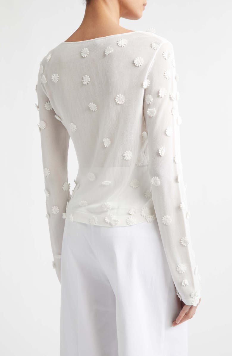 Altuzarra Carter Flower Appliqué Sweater, Alternate, color, 000102 Ivory