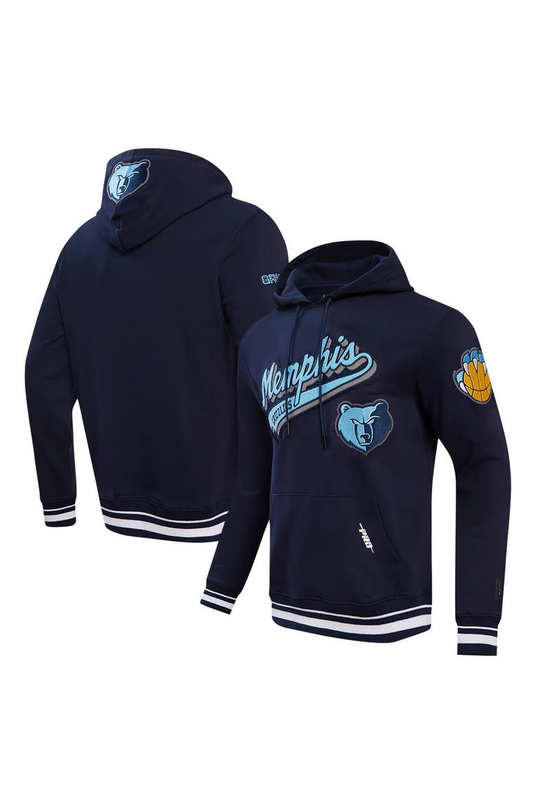 Men's Pro Standard Navy Memphis Grizzlies Script Tail Pullover Hoodie, Alternate, color, Navy