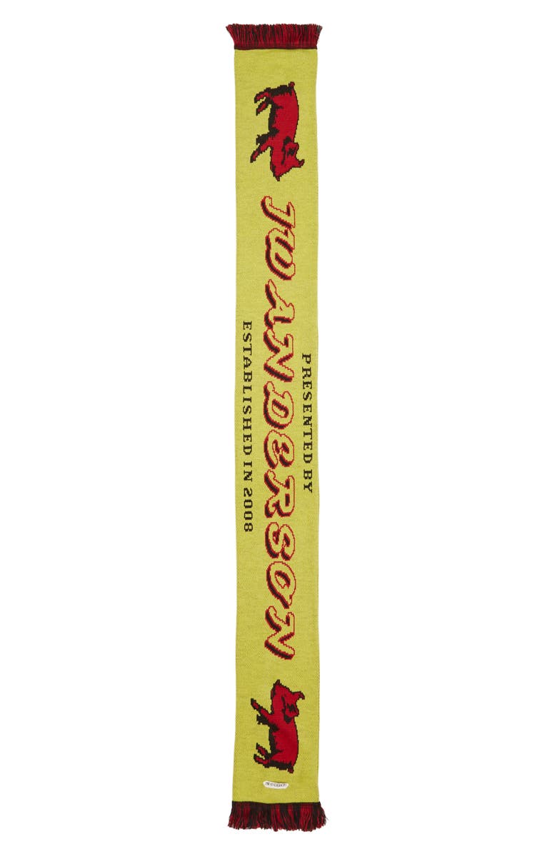 JW Anderson Piglet Jacquard Football Scarf, Alternate, color, Marigold