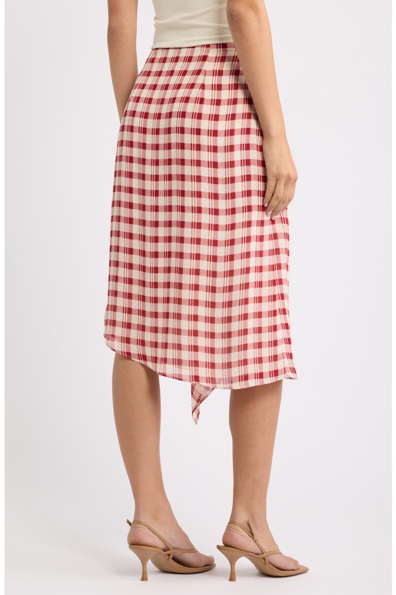 Cece Check Midi Skirt, Alternate, color, SANGRE CHECK