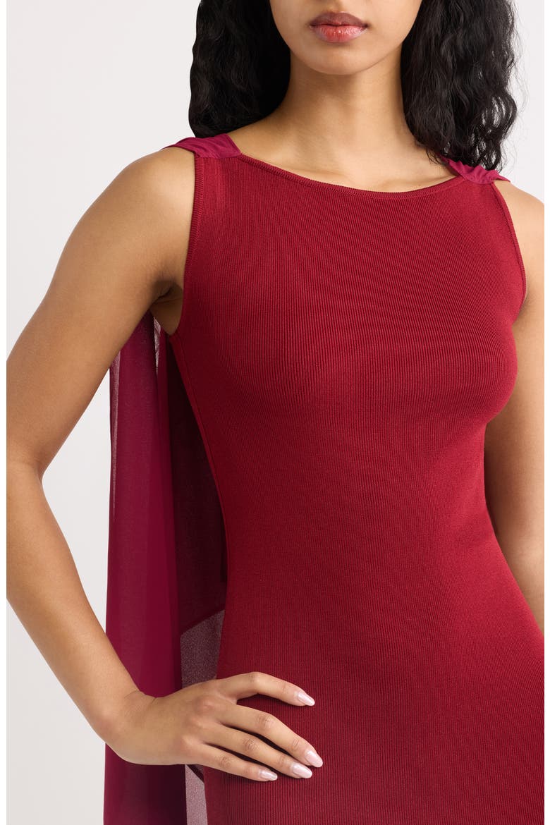 The Verity Drape Midi Dress, Alternate, color, SANGRIA
