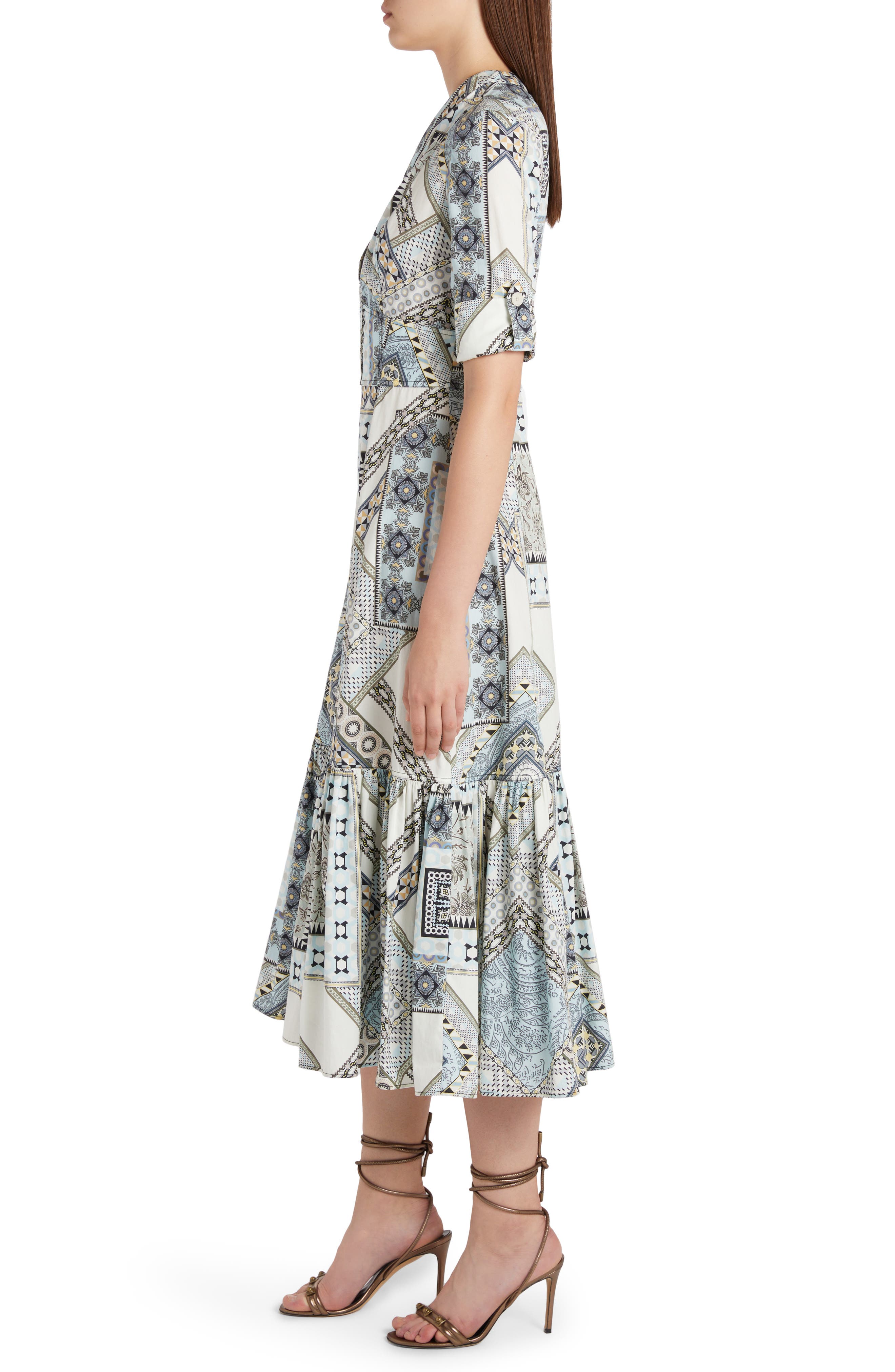 Etro Patchwork Print Cotton A-Line Midi Dress (Women) | Nordstrom