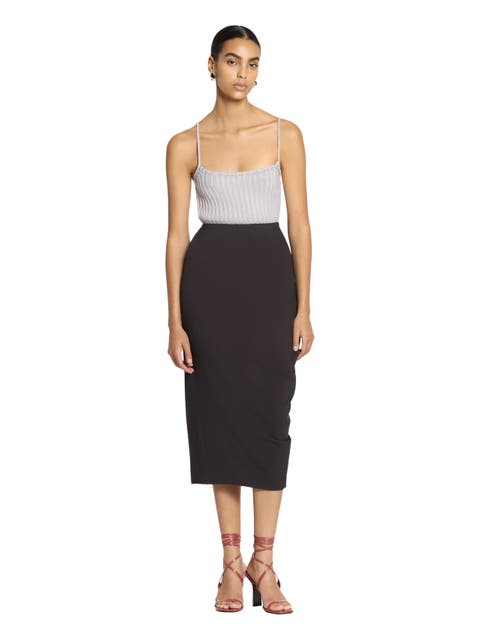 Midi Skirt In Wool And Viscose