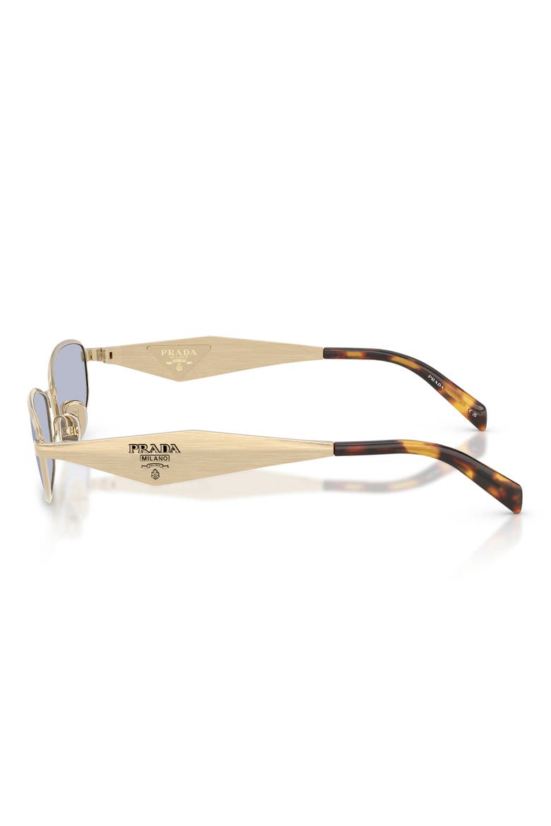 55mm Oval Sunglasses, Alternate, color, PALE GOLD / BLUE