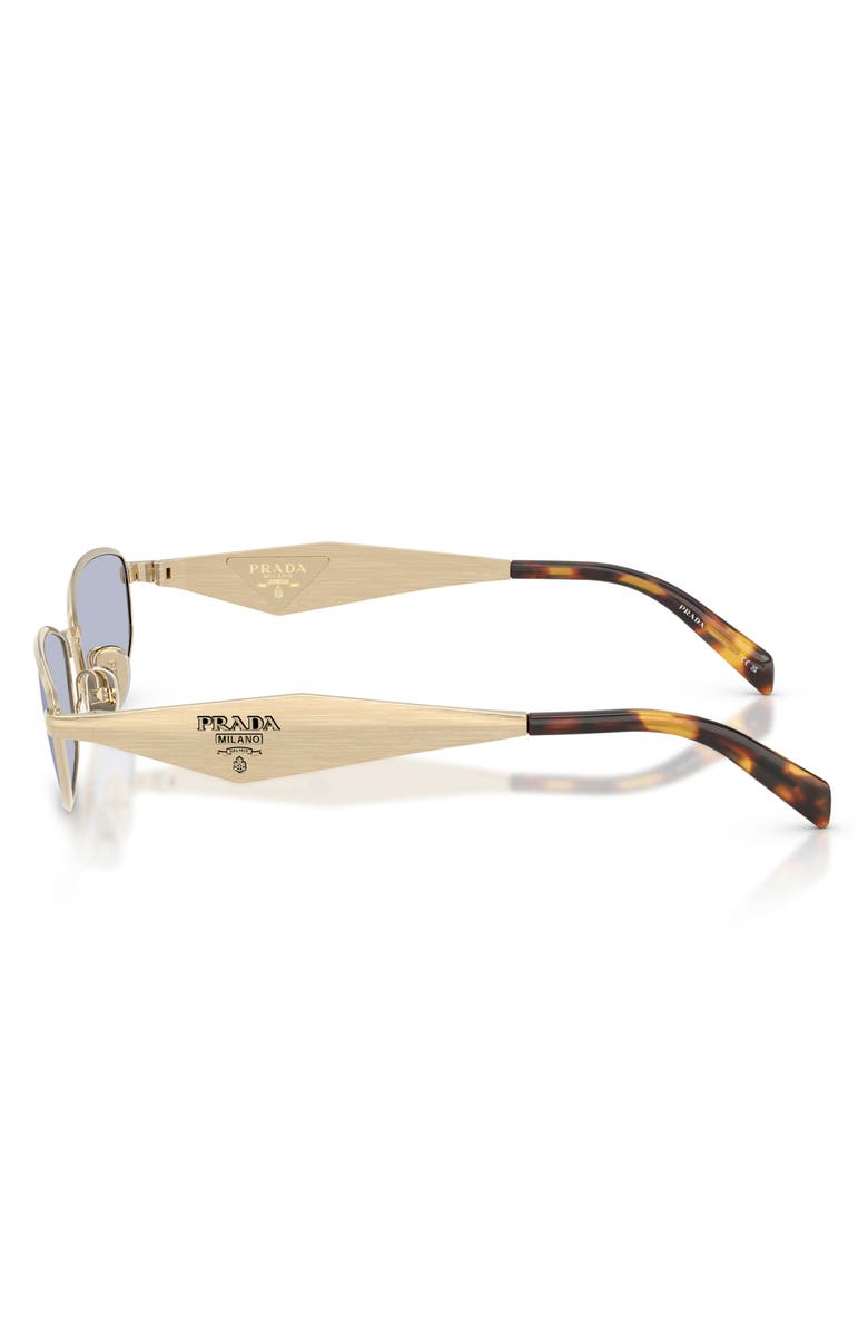 Prada 55mm Oval Sunglasses, Alternate, color, Pale Gold / Blue