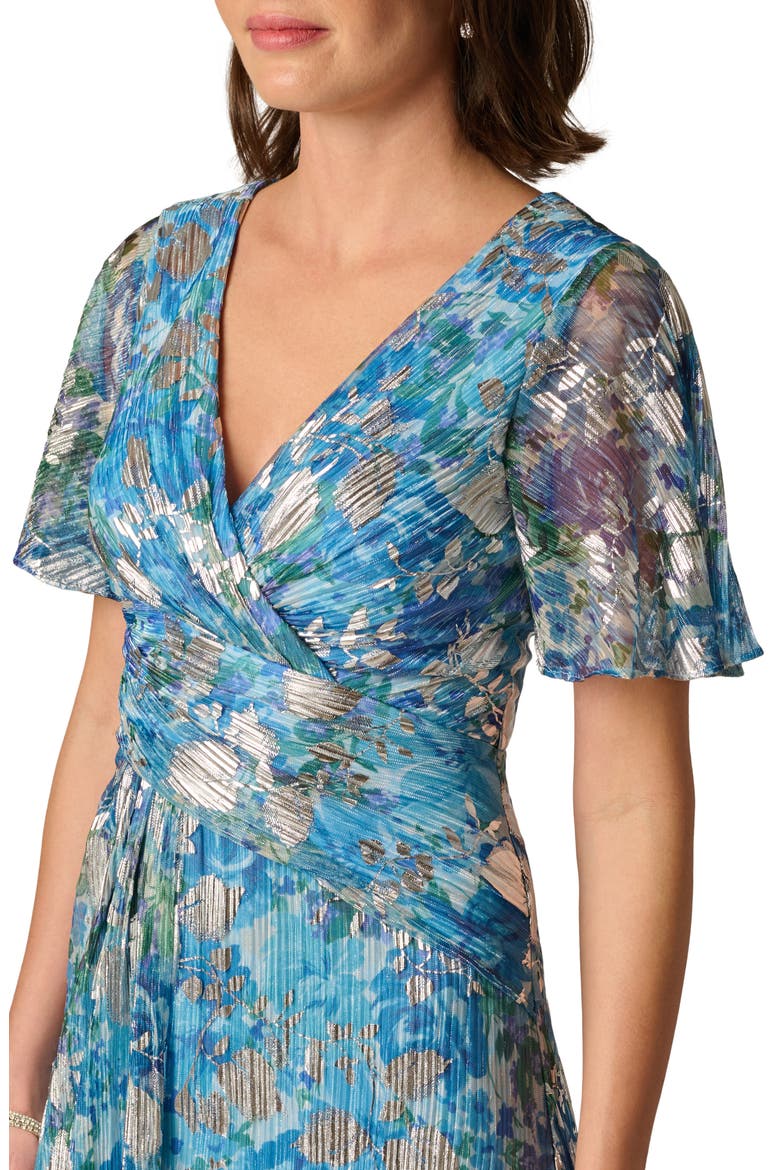 Foil Crinkle Gown, Alternate, color, BLUE MULTI