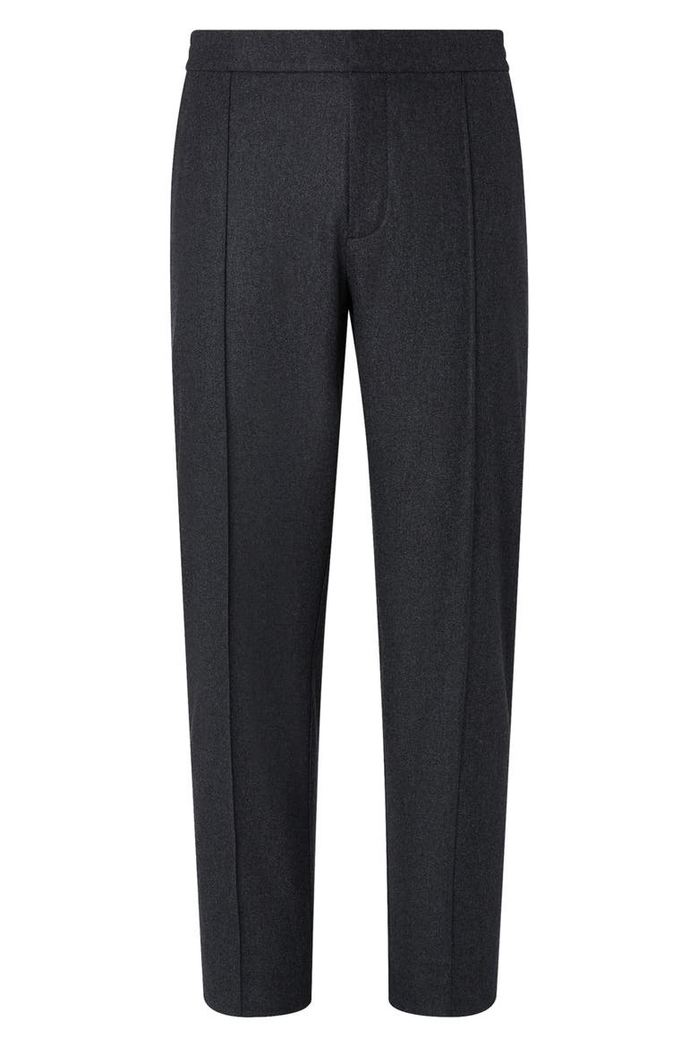 Pleated Wool, Silk & Cashmere Trousers, Alternate, color, DARK GREY