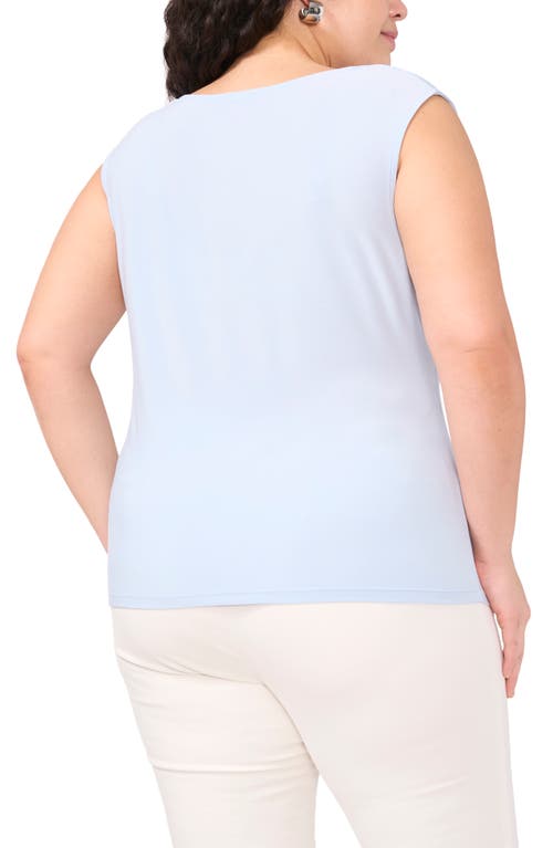 Vince Camuto Plus Size Draped Cross-neck Sleeveless Top In Frozen