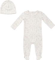 Fragile Girl Leaves Print Romper Set with Hat