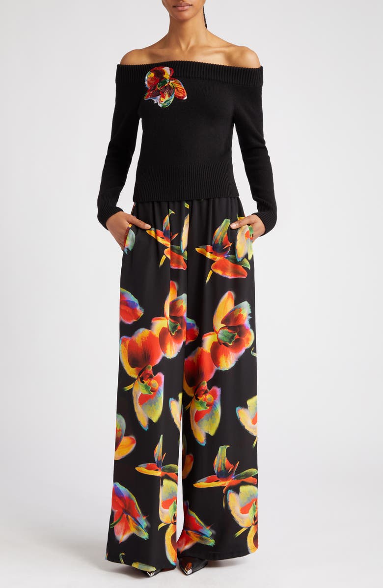 McQueen Off the Shoulder Wool 
Cashmere Sweater, Alternate, color, 