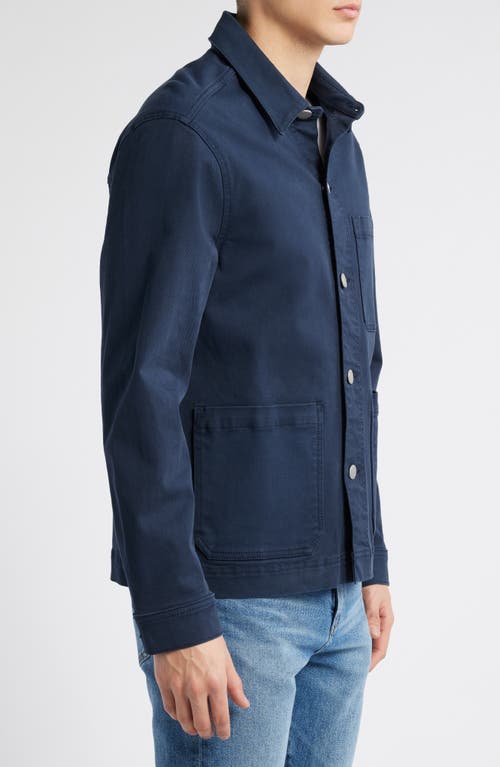 Dl1961 Sean Cotton Stretch Herringbone Chore Coat In Blue