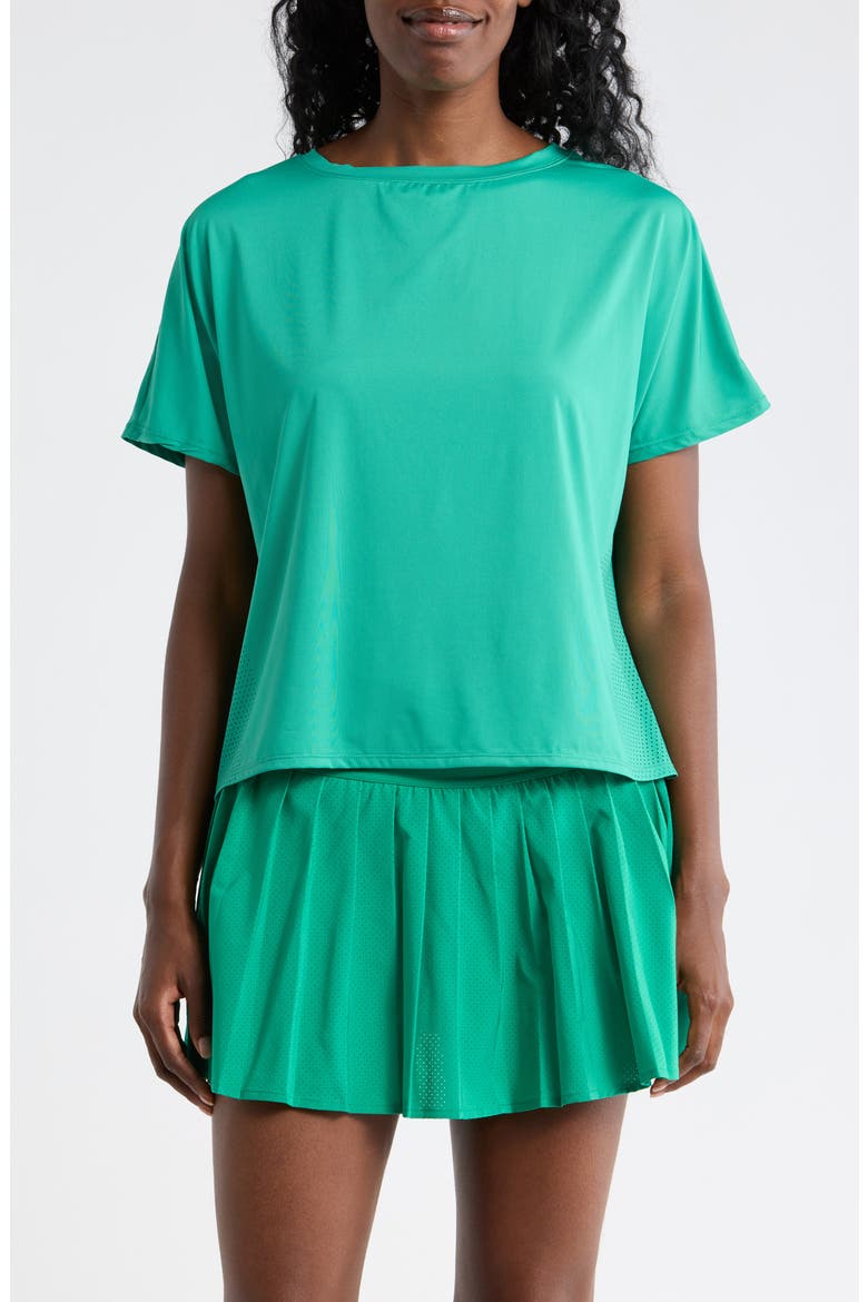 Dolman Sleeve Crop Active T-Shirt, Main, color, MATCH POINT GREEN
