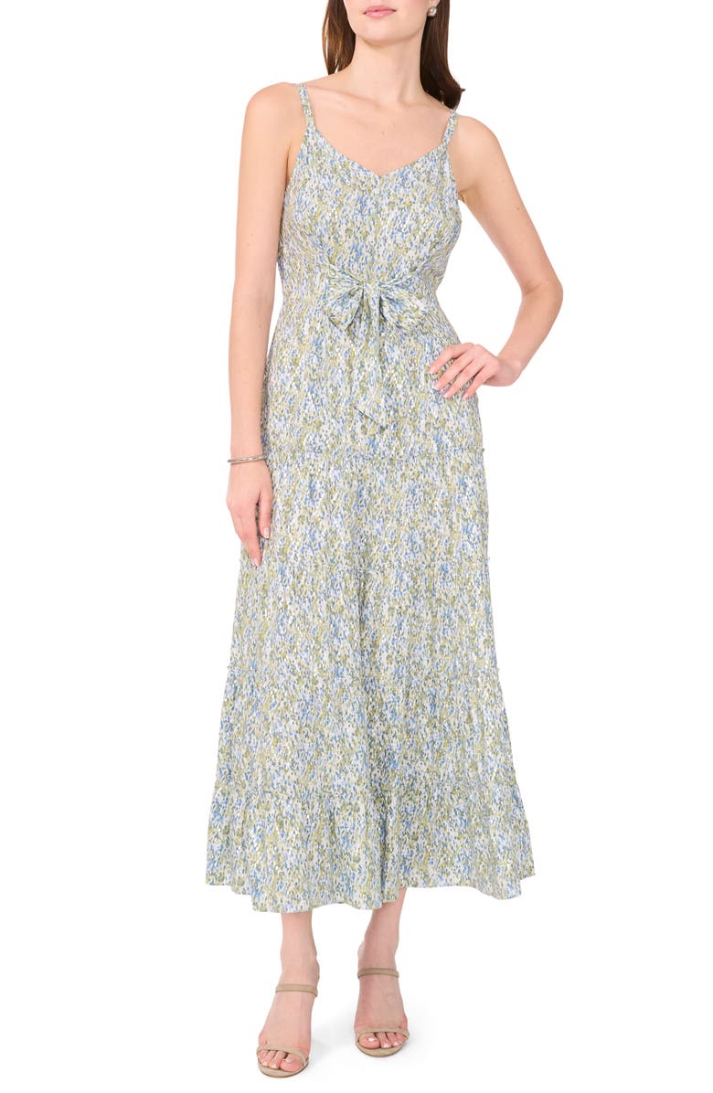 Halogen<sup>®</sup> Abstract Print Tie Front Midi Dress, Main, color, Storm