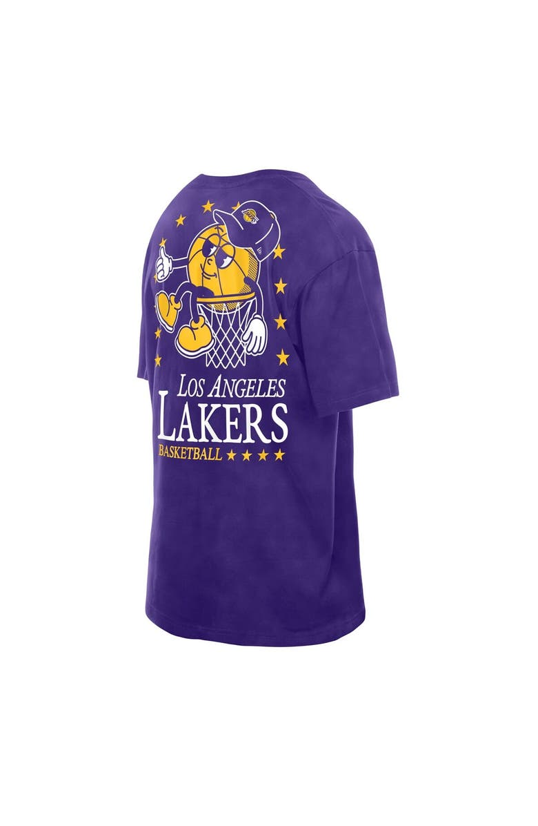 New Era Men's New Era Purple Los Angeles Lakers Old School Sport Enzyme Wash Oversized T-Shirt, Alternate, color, Purple