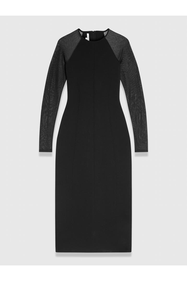 Sculpted Stretch Knit Midi Dress, Alternate, color, Black