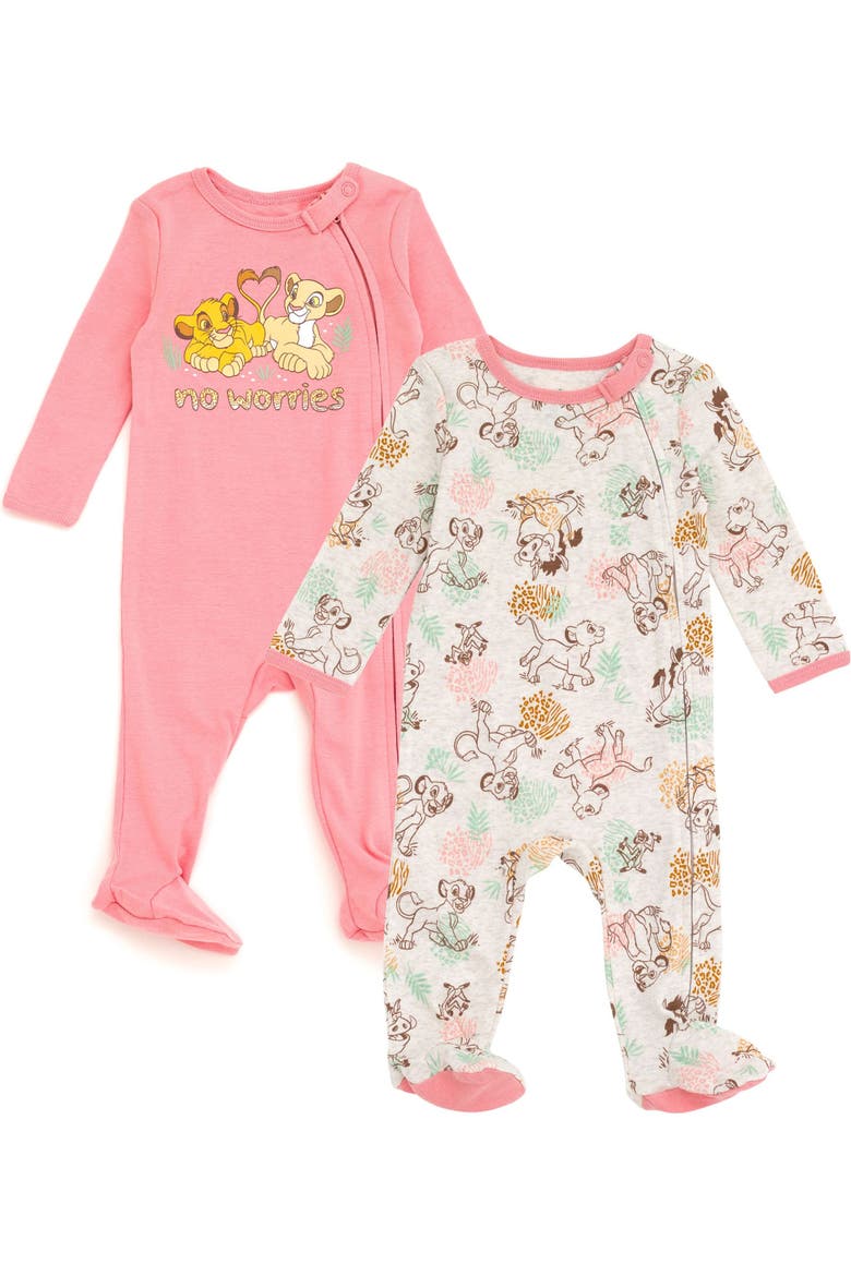 Lion King 2-Pack Footed Sleep N' Play, Main, color, Simba Nala Pink