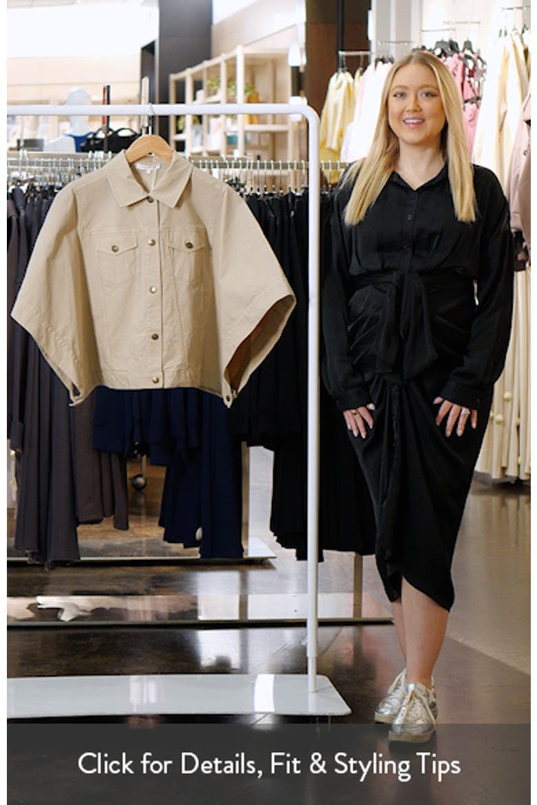 Beatrice Crop Cotton Stretch Canvas Cape video