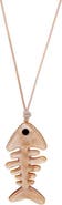 BY ADINA EDEN Brown Rope Fish Skeleton Necklace