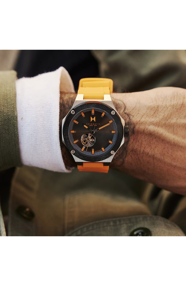 MVMT Raptor Automatic Silicone Strap Watch, 46.5mm, Alternate, color, 