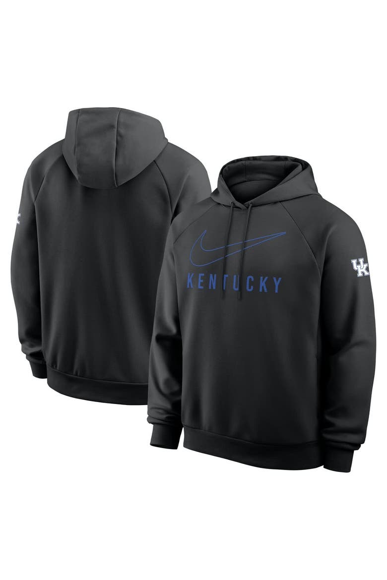 Men's Nike Black Kentucky Wildcats Premium Raglan Performance Pullover Hoodie, Alternate, color, Black