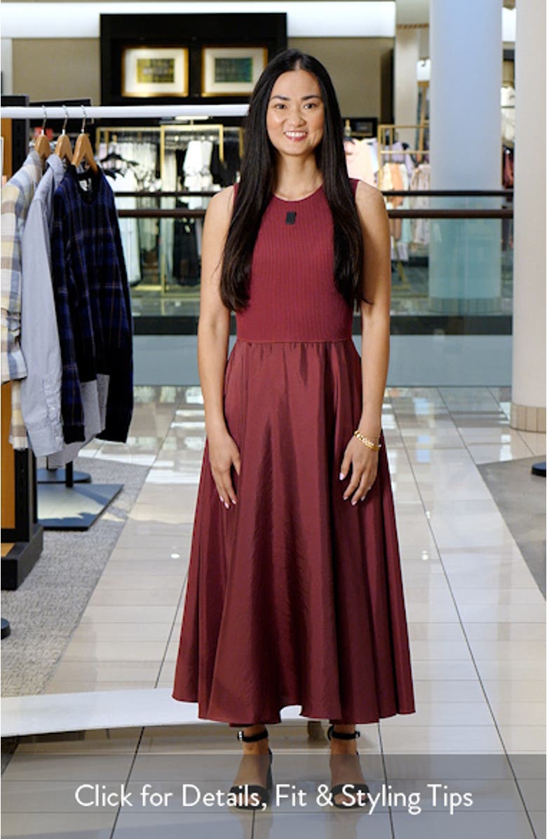 Sleeveless Mixed Media Midi Dress