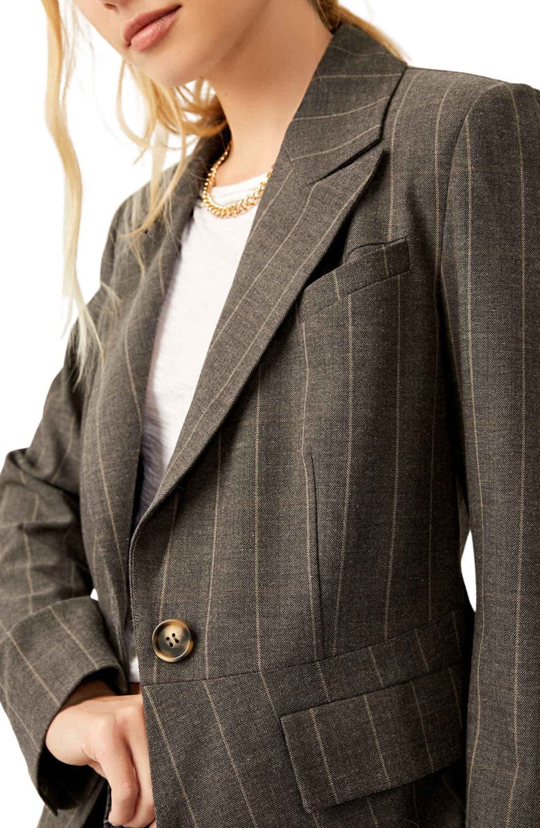 Free People Pleated Back Blazer, Alternate, color,