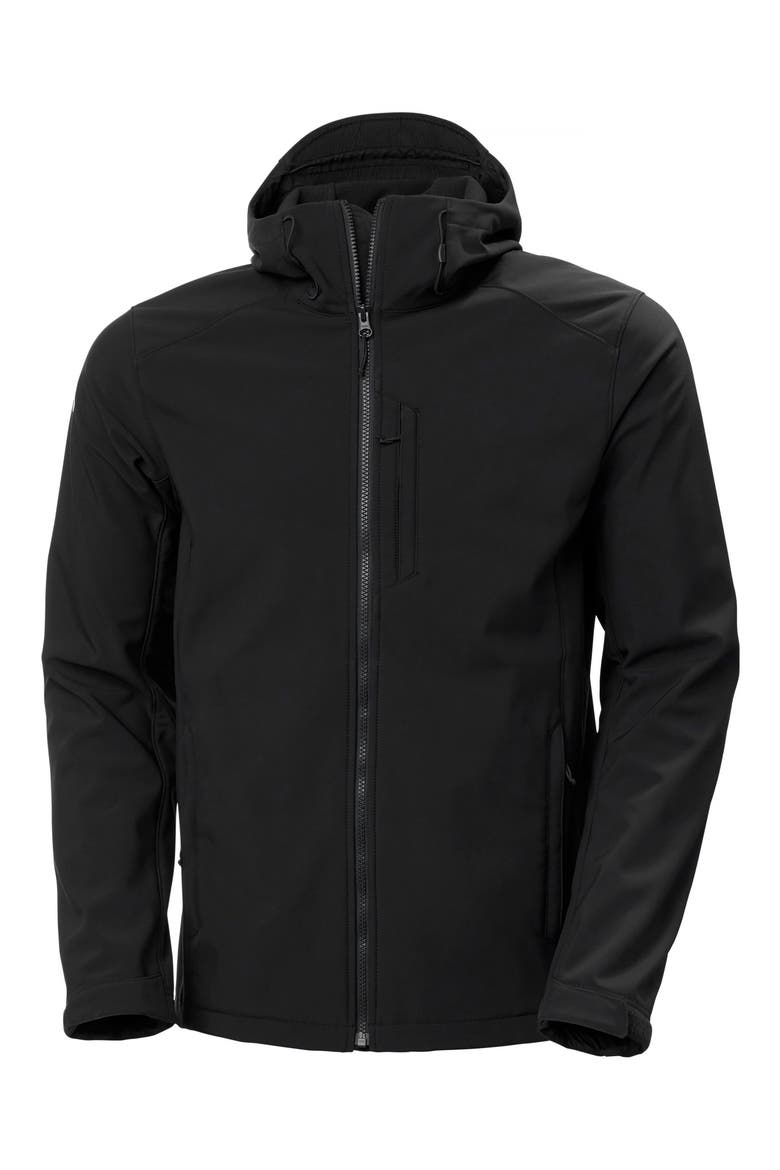 Paramount Water Resistant Hooded Softshell Jacket, Alternate, color, BLACK