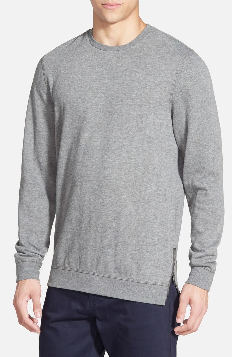The Rail Side Zip Crewneck Sweatshirt, Main, color, 