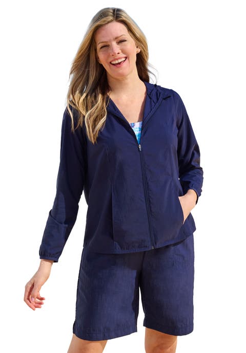 Hooded Taslon Cover Up (Plus)