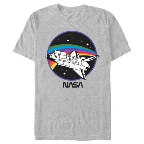 Men's NASA Space Shuttle Rainbow Path  Graphic T-Shirt