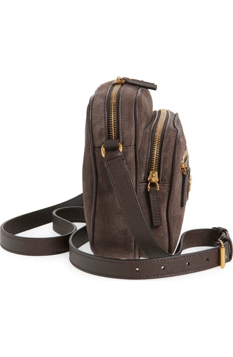 Valentino Antibes Suede Camera Bag, Alternate, color, Brown